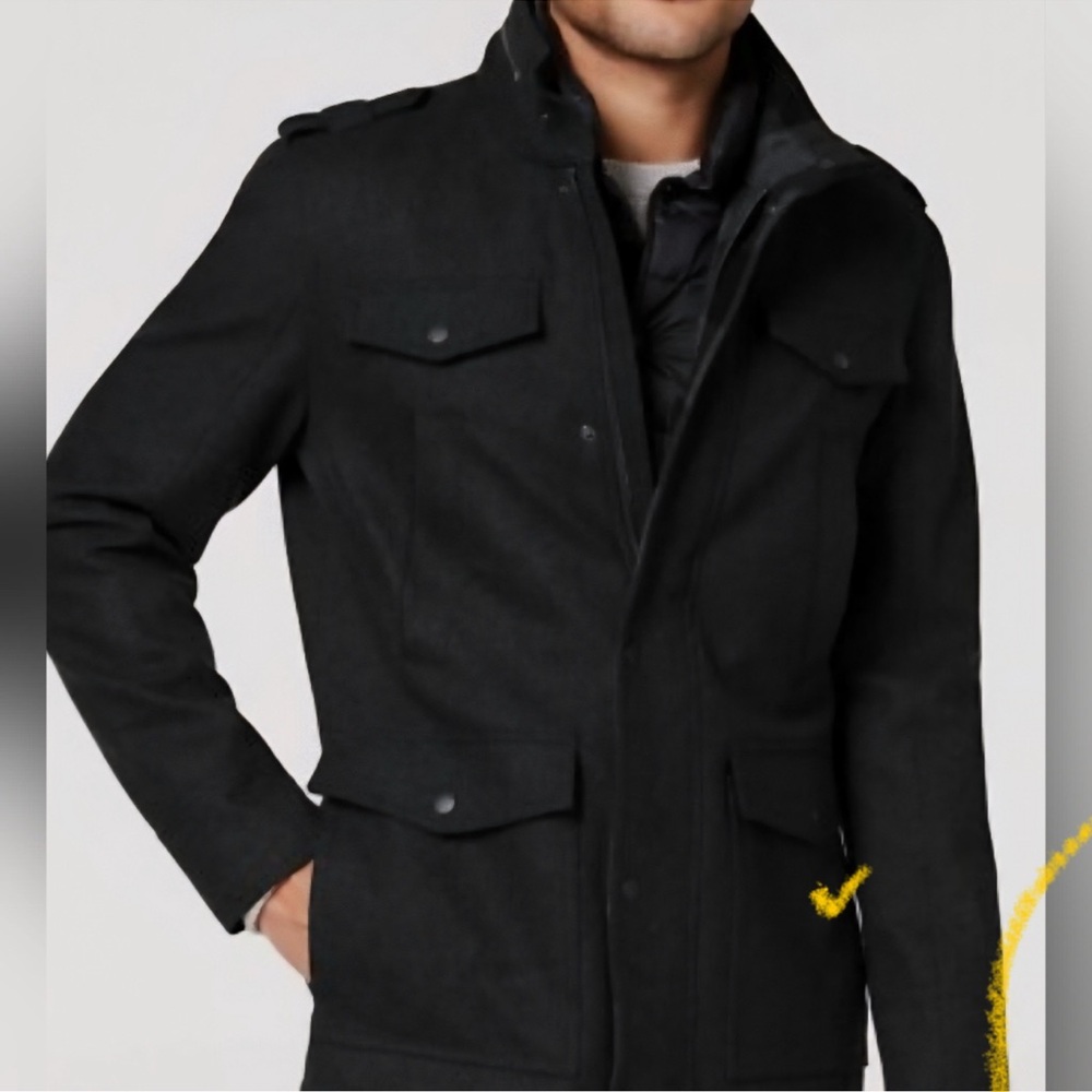 G by Guess Men's Black Military Jacket